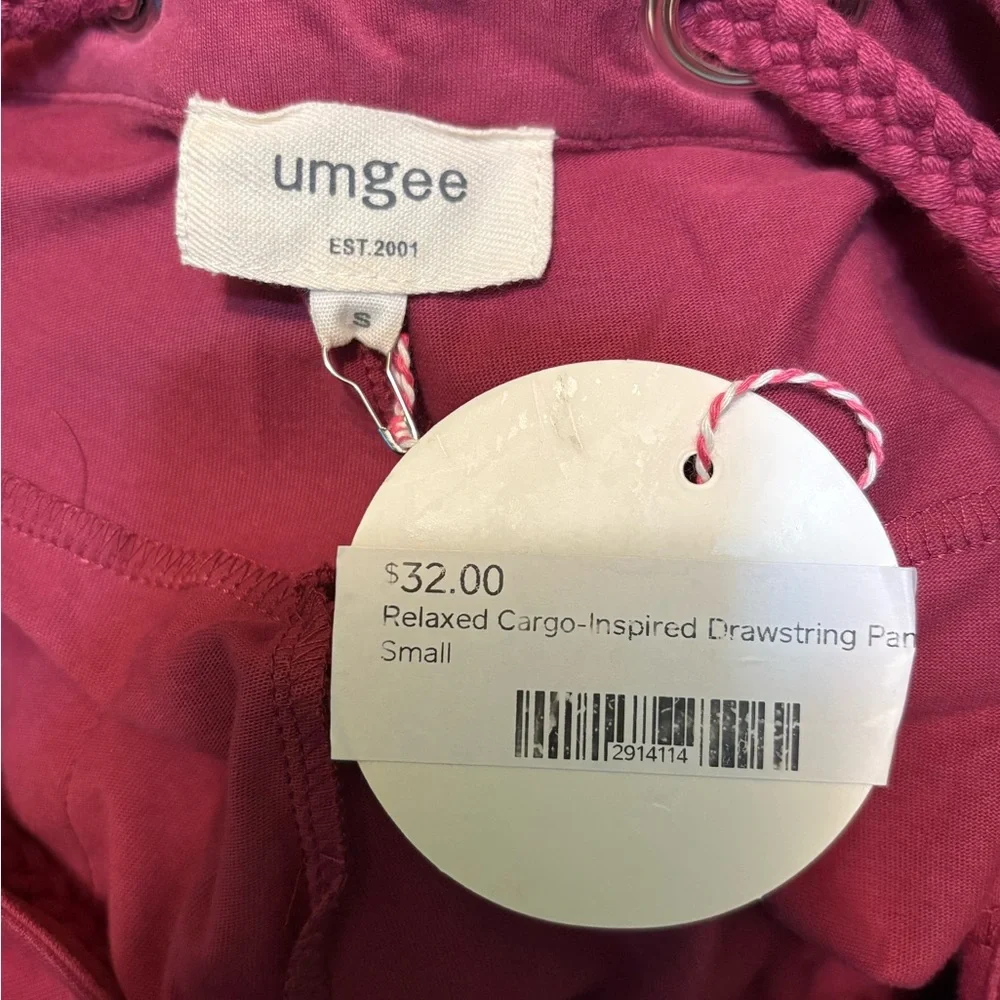 Umgee Burgundy Drawstring Pants - Picture 2 of 3